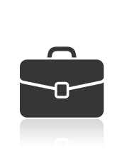 black briefcase icon depicting professional resume services